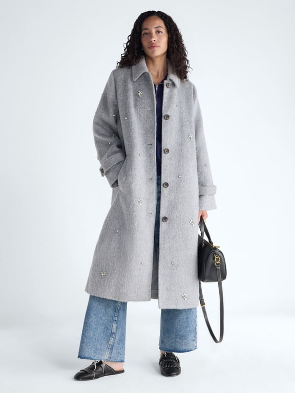 Women’s and Women's Plus Long Line Coat, Sizes XS-4X