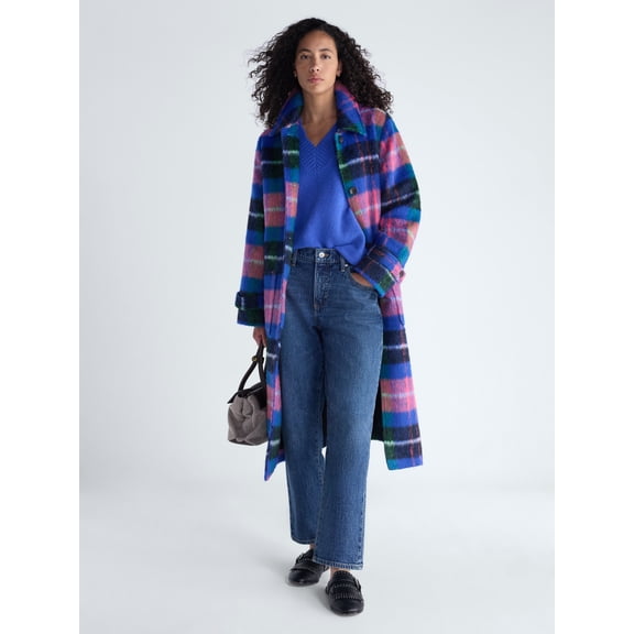Free Assembly Women’s and Women's Plus Long Line Coat, Sizes XS-4X
