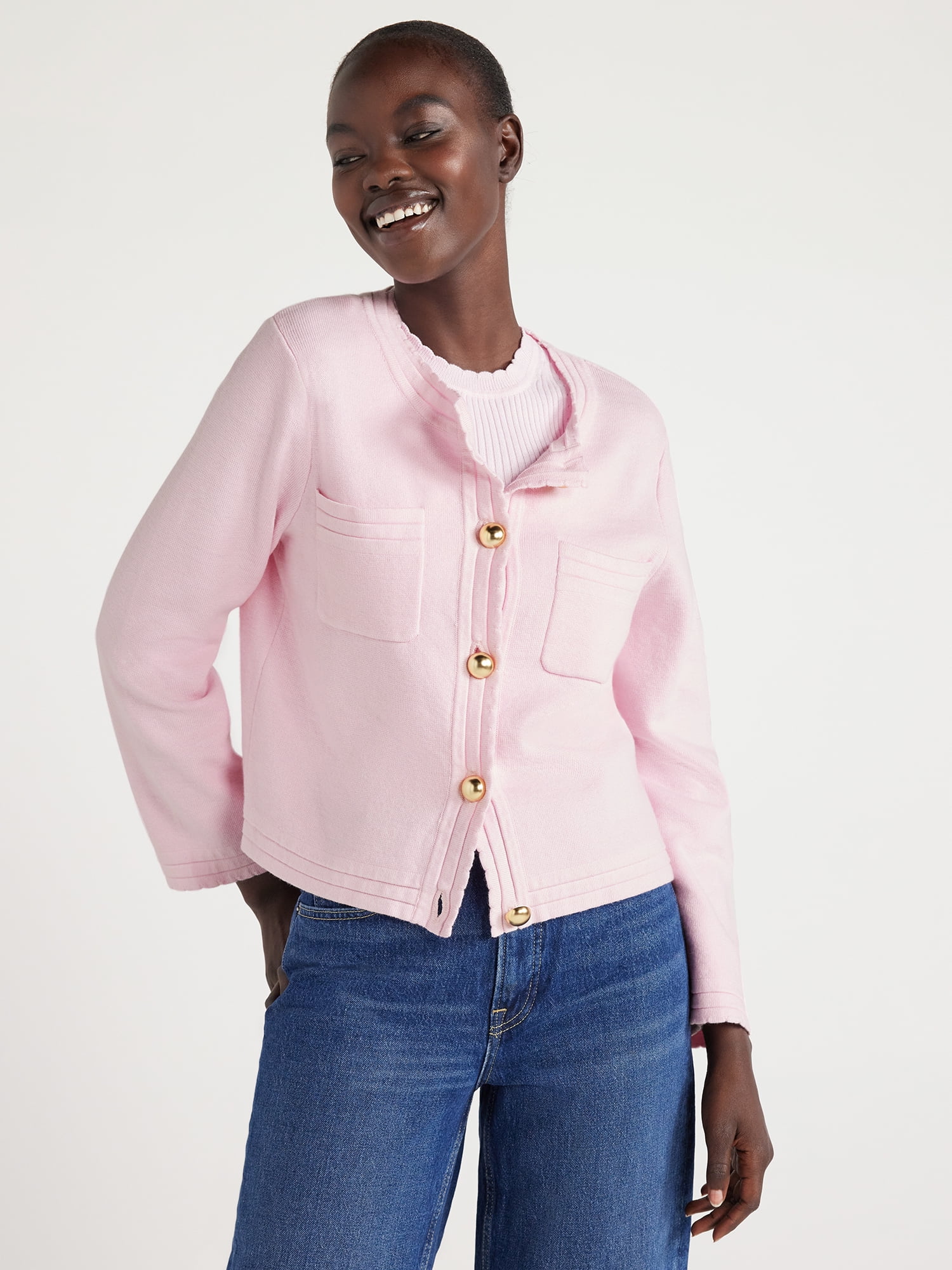 Knitting Loose Tassel Straps Long Sleeve Cardigan Sweater