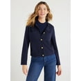 thumbnail image 1 of Free Assembly Women’s Long Sleeve Cardigan Sweater with Chest Pockets, Midweight, Sizes XS-XXL, 1 of 6