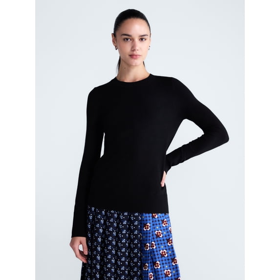 Free Assembly Women's and Women's Plus Cozy Yarn Crewneck Sweater, Midweight, Sizes XS-4X