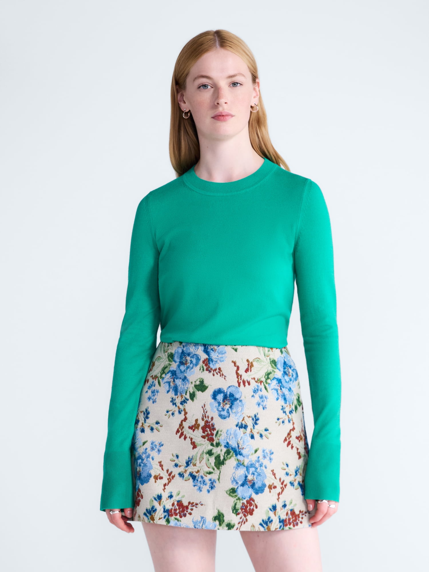 Free Assembly Women's and Women's Plus Cozy Yarn Crewneck Sweater, Midweight, Sizes XS-4X
