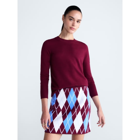 Free Assembly Women's and Women's Plus Cozy Yarn Crewneck Sweater, Midweight, Sizes XS-4X