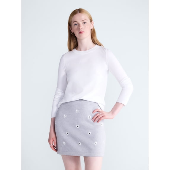 Free Assembly Women's and Women's Plus Cozy Yarn Crewneck Sweater, Midweight, Sizes XS-4X