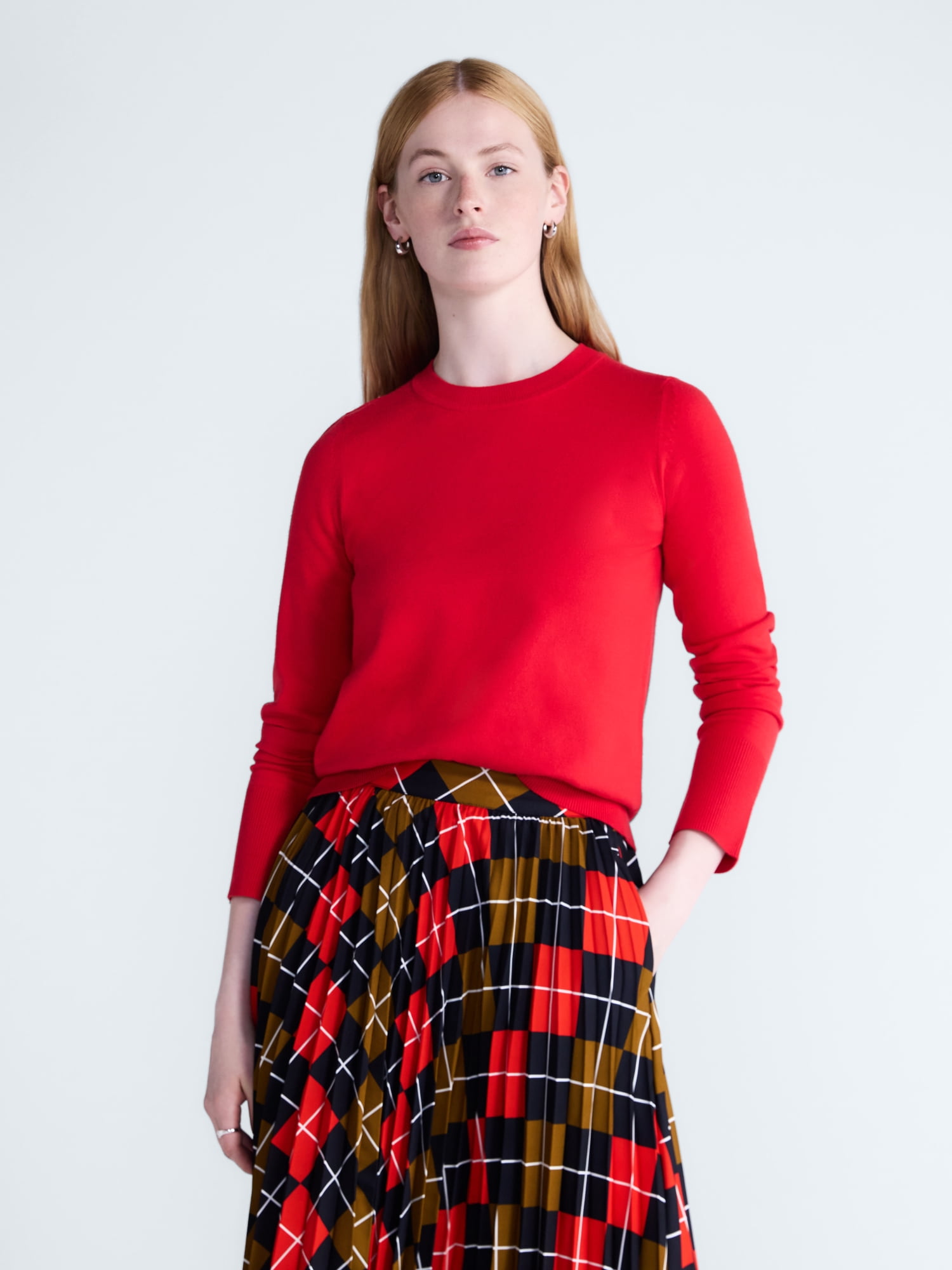 Free Assembly Women's and Women's Plus Cozy Yarn Crewneck Sweater, Midweight, Sizes XS-4X