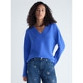 thumbnail image 1 of Free Assembly Women's Deep V-Neck Sweater with Long Sleeves, Midweight, Sizes XS-XXL, 1 of 5