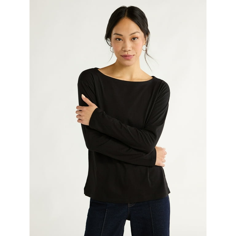 Scoop Neck Patchwork Two Way Plain Sweaters Scoop Neck Patchwork Two Way Plain Sweaters