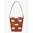 thumbnail image 1 of Free Assembly Women's Maria Cut Out Bucket Bag, Cognac/Cream, 1 of 7