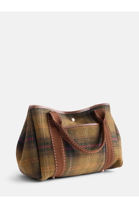 Women’s Plaid Medium Tote Handbag, Yellow