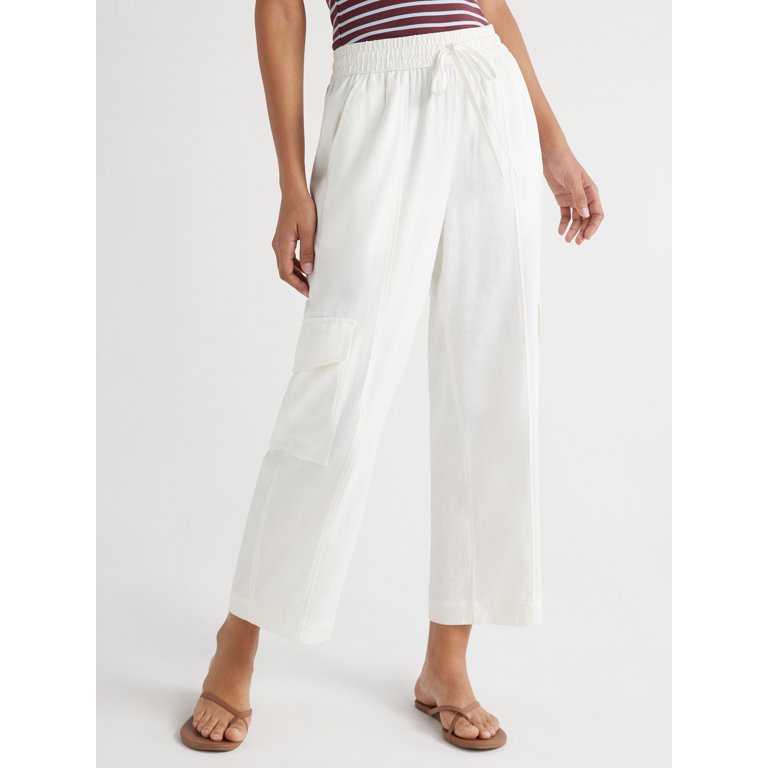 Free Assembly Women's Mid-Rise Pull-On Cargo Pants, 27