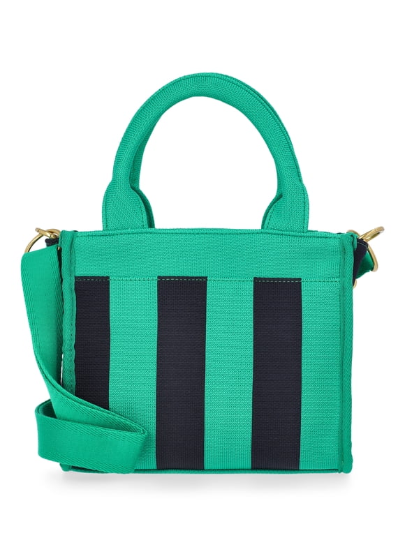 Women's Mini Satchel Handbag, Green/Navy