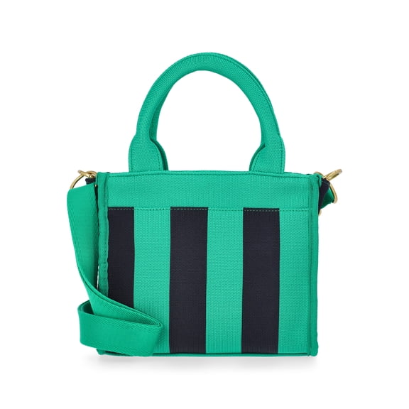 Free Assembly Women's Mini Satchel Handbag, Green/Navy