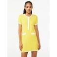 Free Assembly Women's Mini Sweater Dress with Scalloped Trim