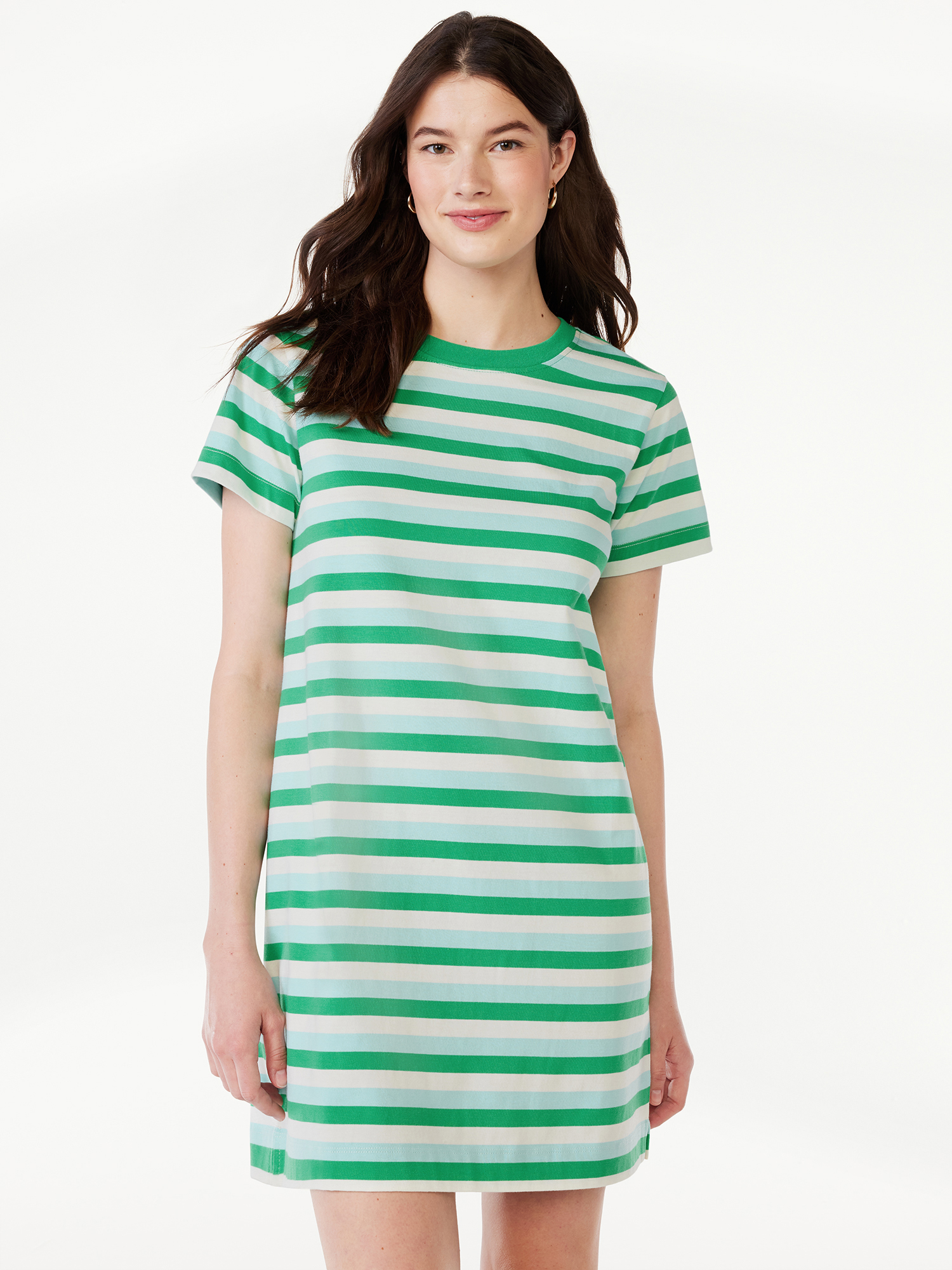 Free Assembly Women's Mini T-Shirt Dress with Short Sleeves, Sizes XS-XXXL - image 1 of 6