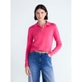 thumbnail image 1 of Free Assembly Women's and Women's Plus Polo Sweater with Long Sleeves, Lightweight, Sizes XS-4X, 1 of 5