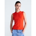 thumbnail image 1 of Free Assembly Women's Ruffle Trim Pointelle Sweater Shell, Lightweight, Sizes XS-XXL, 1 of 7
