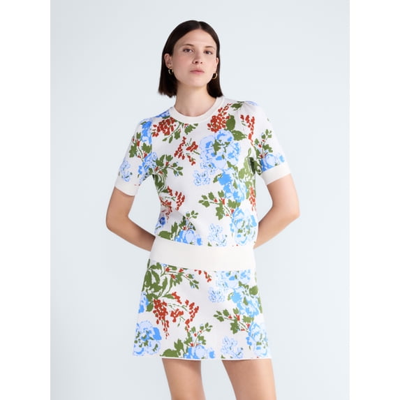 Free Assembly Women's and Women's Plus Crewneck Sweater with Short Puff Sleeves, Sizes XS-4X