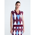 thumbnail image 1 of Free Assembly Women's and Women's Plus Argyle V-Neck Sweater Vest, Sizes XS-4X, 1 of 6