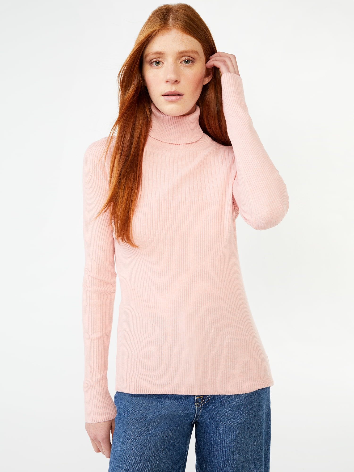 Free Assembly Women's Mixed Stitch Turtleneck Sweater, Lightweight -  Walmart.com