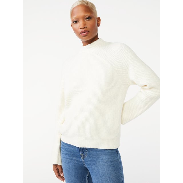 Free Assembly Women's Mock Neck Sweater - Walmart.com