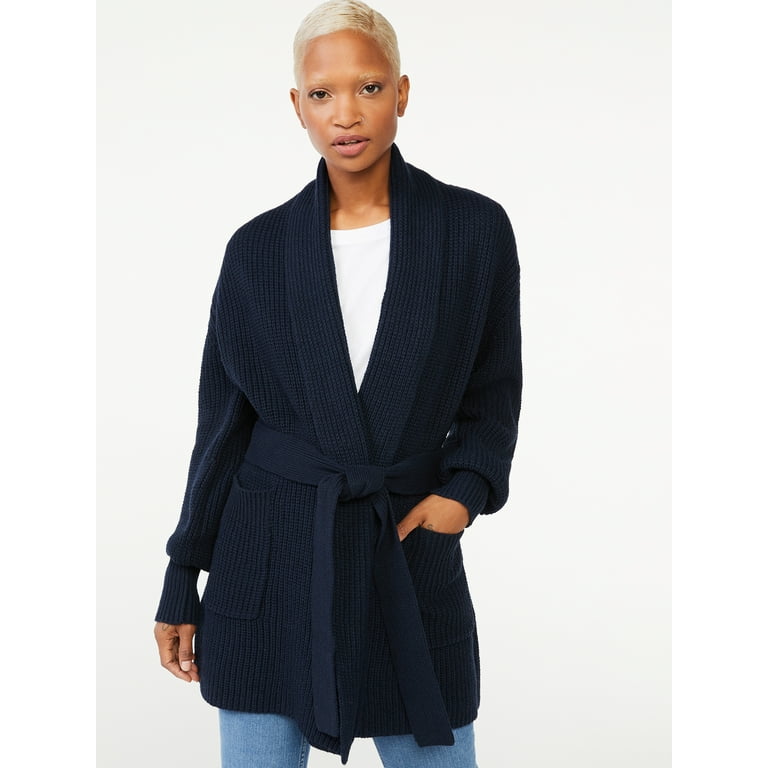 Free Assembly Women s Open Front Cardigan with Blouson Sleeves