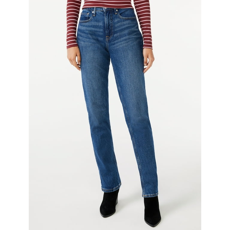 Free Assembly Women s Original 90 s Straight Jeans Walmart