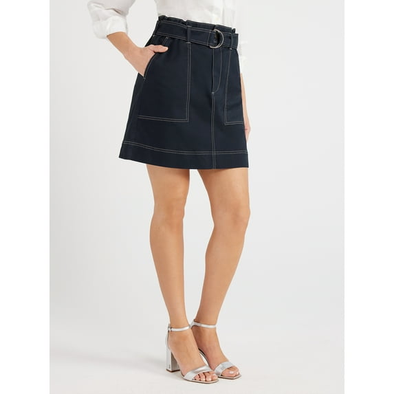 Free Assembly Women?s Paperbag Waist Mini Skirt, Sizes S-XXL