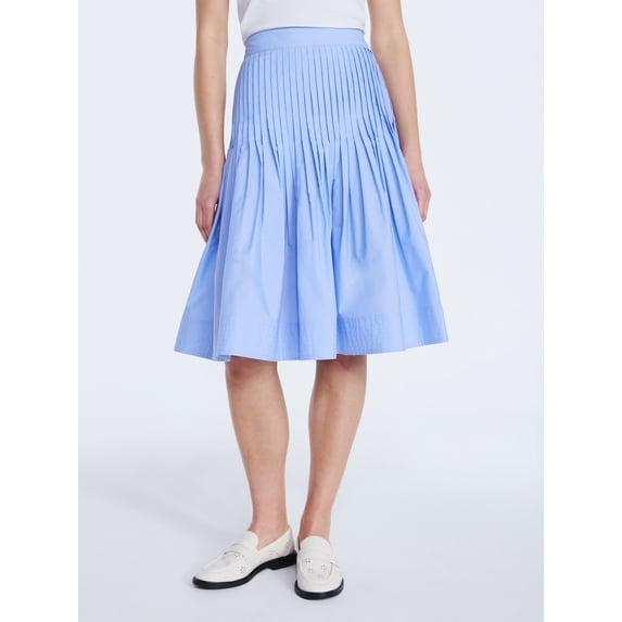 Free Assembly Women's Pintuck Knee Length Skirt, Sizes XS-XXL