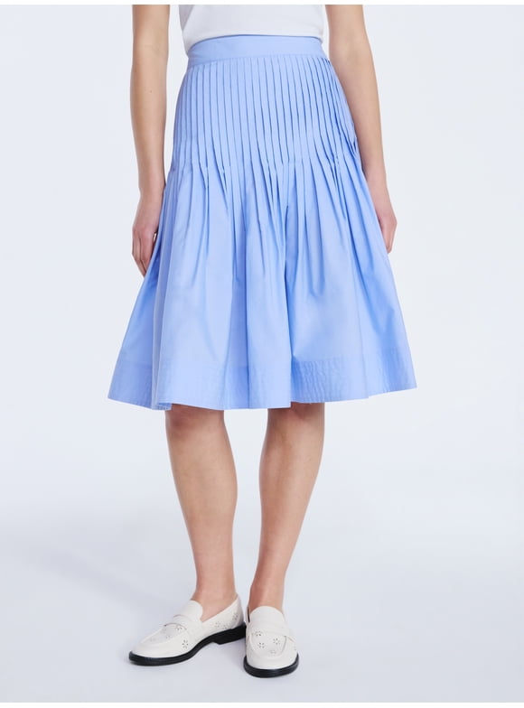 Women's Pintuck Knee Length Skirt, Sizes XS-XXL