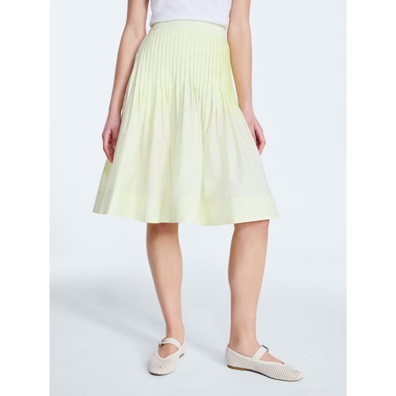 Free Assembly Women's Pintuck Knee Length Skirt, Sizes XS-XXL