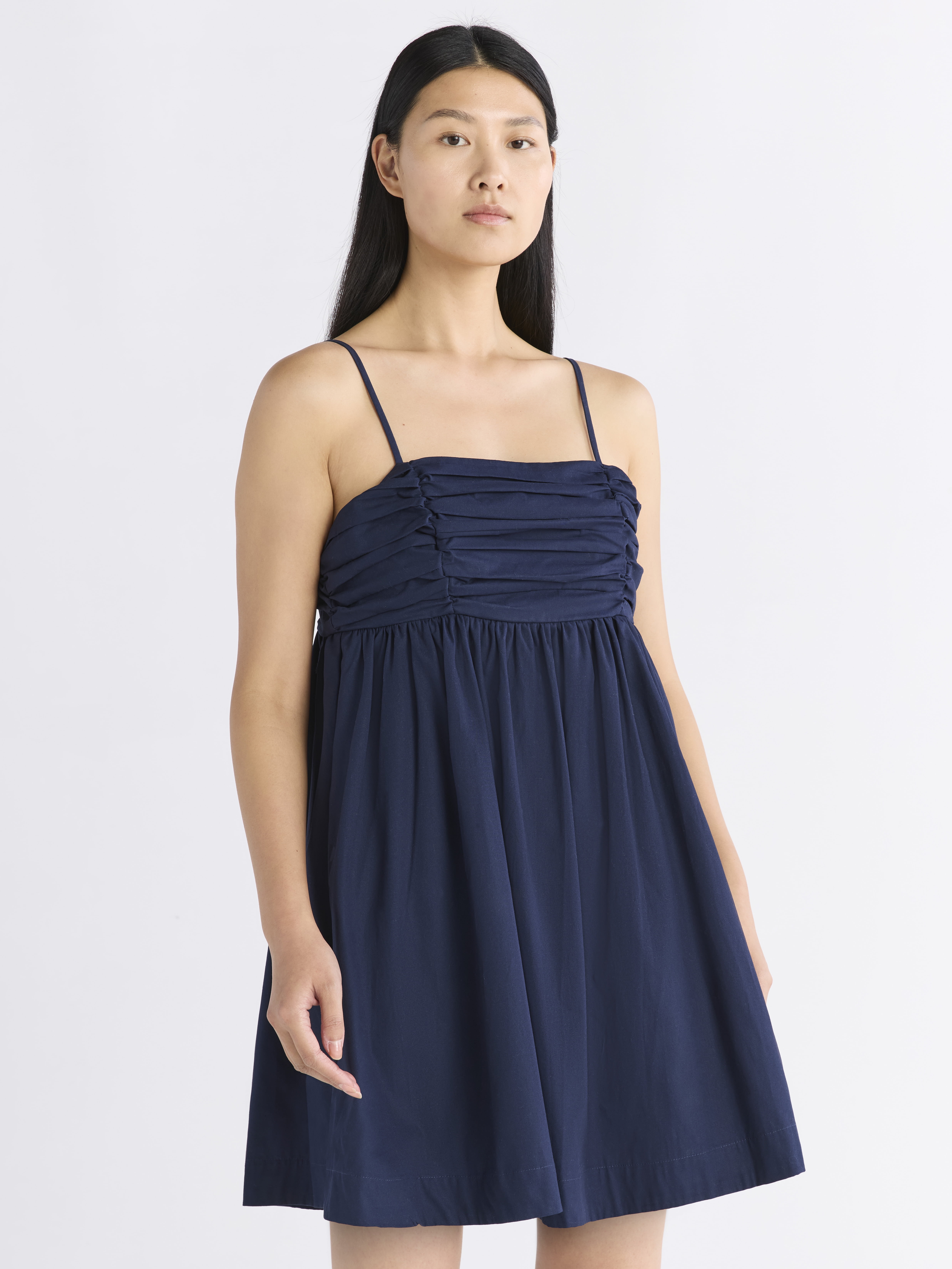 Free Assembly Women's Pleated Cotton Mini Dress, Sizes XS-XXXL