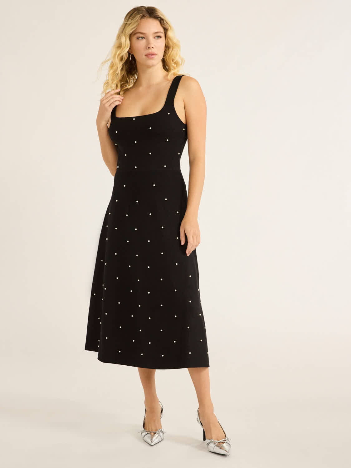 Free Assembly Women’s and Women's Plus Beaded Sweater Dress, Sizes XS-4X