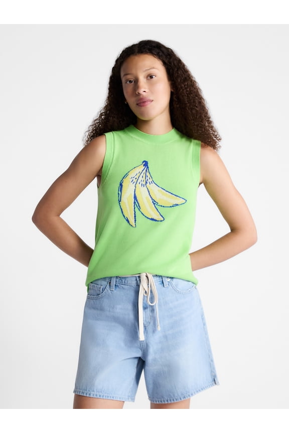 Women's and Women's Plus Graphic Sweater Shell, Sizes XS-4X