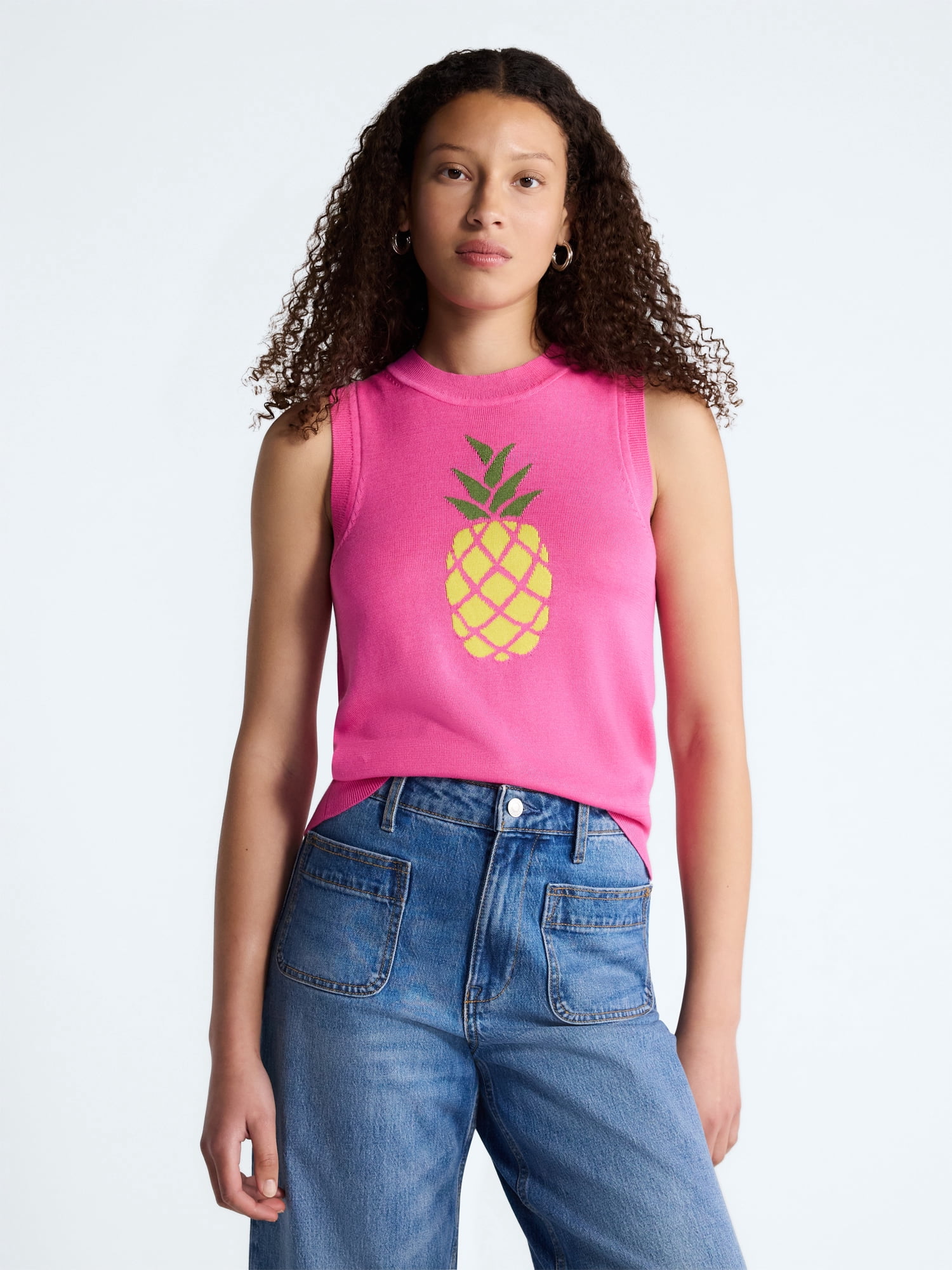 Free Assembly Women's and Women's Plus Graphic Sweater Shell, Sizes XS-4X