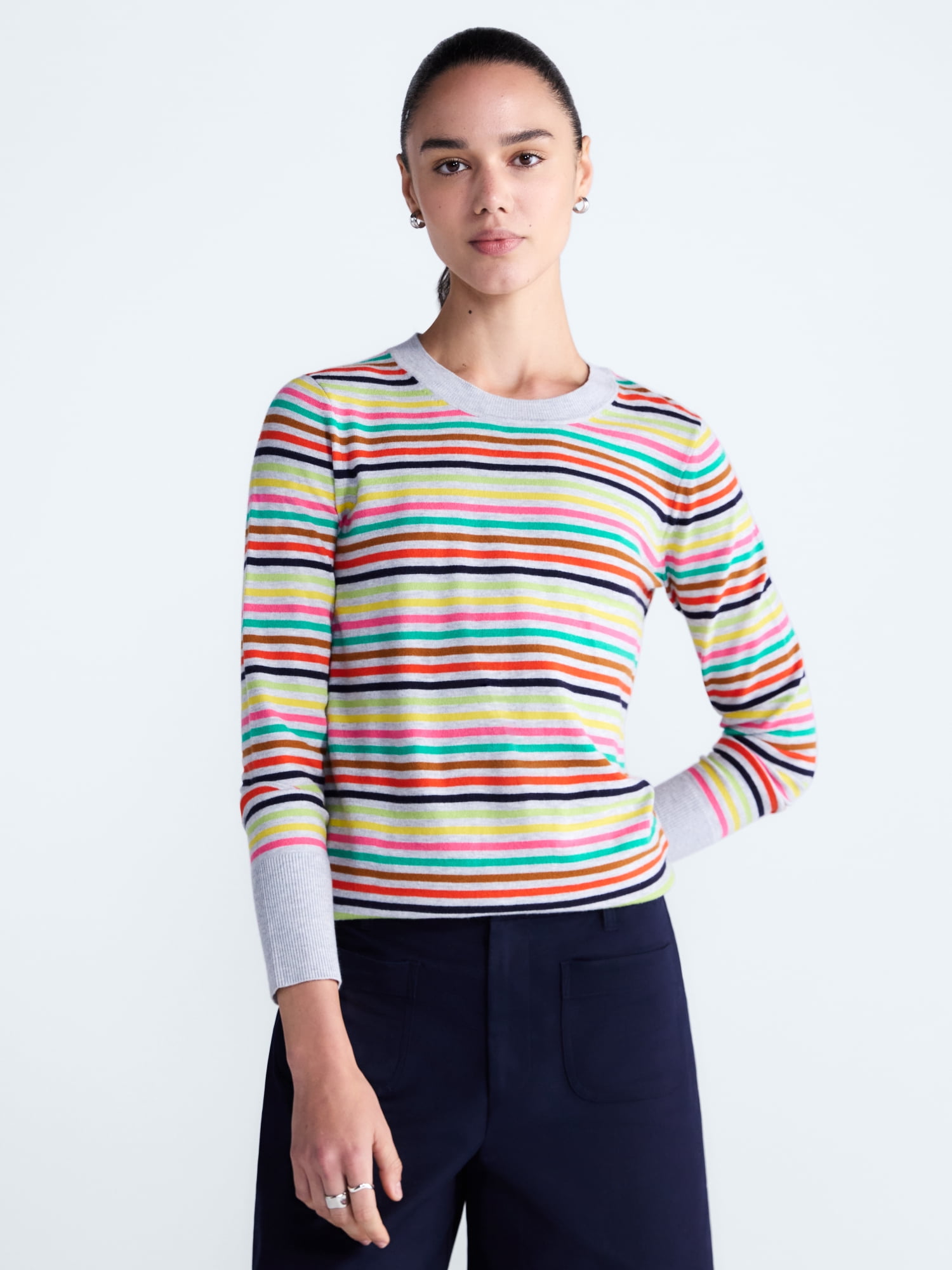 Free Assembly Women's and Women's Plus Cozy Yarn Crewneck Sweater, Midweight, Sizes XS-4X