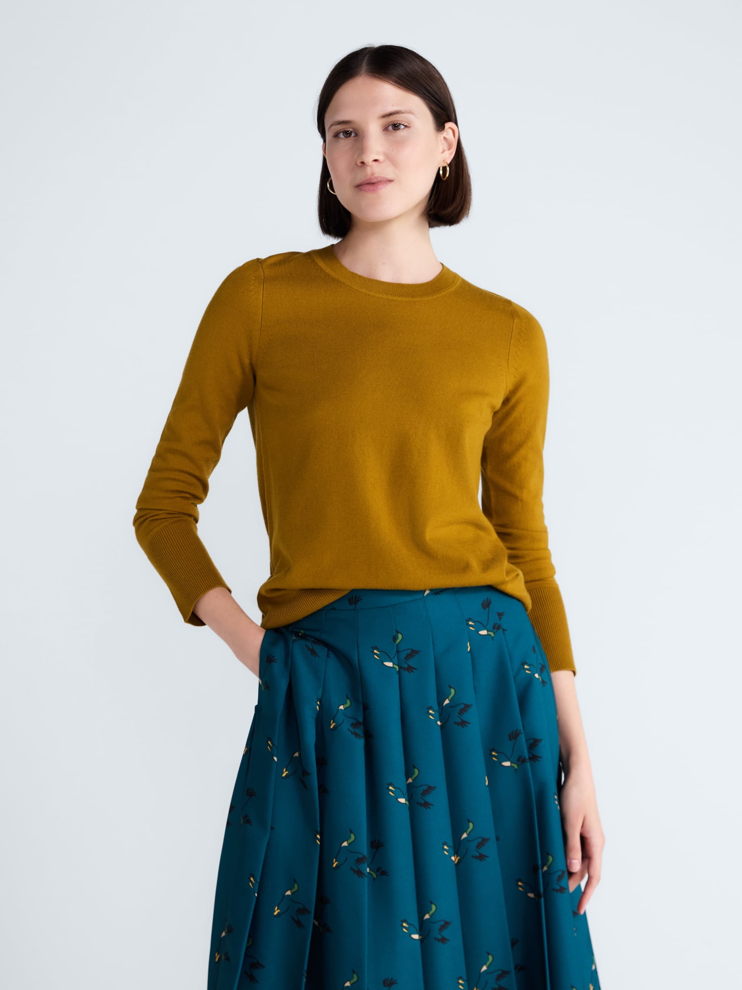 Free Assembly Women's and Women's Plus Cozy Yarn Crewneck Sweater, Midweight, Sizes XS-4X