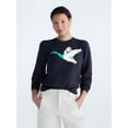 thumbnail image 1 of Free Assembly Women's and Women's Plus Sweater with Long Puff Sleeves, Midweight, Sizes XS-4X, 1 of 5