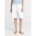 thumbnail image 1 of Free Assembly Women's and Women's Plus Bermuda Shorts with Belt, 9" Inseam, Sizes 0-28, 1 of 4