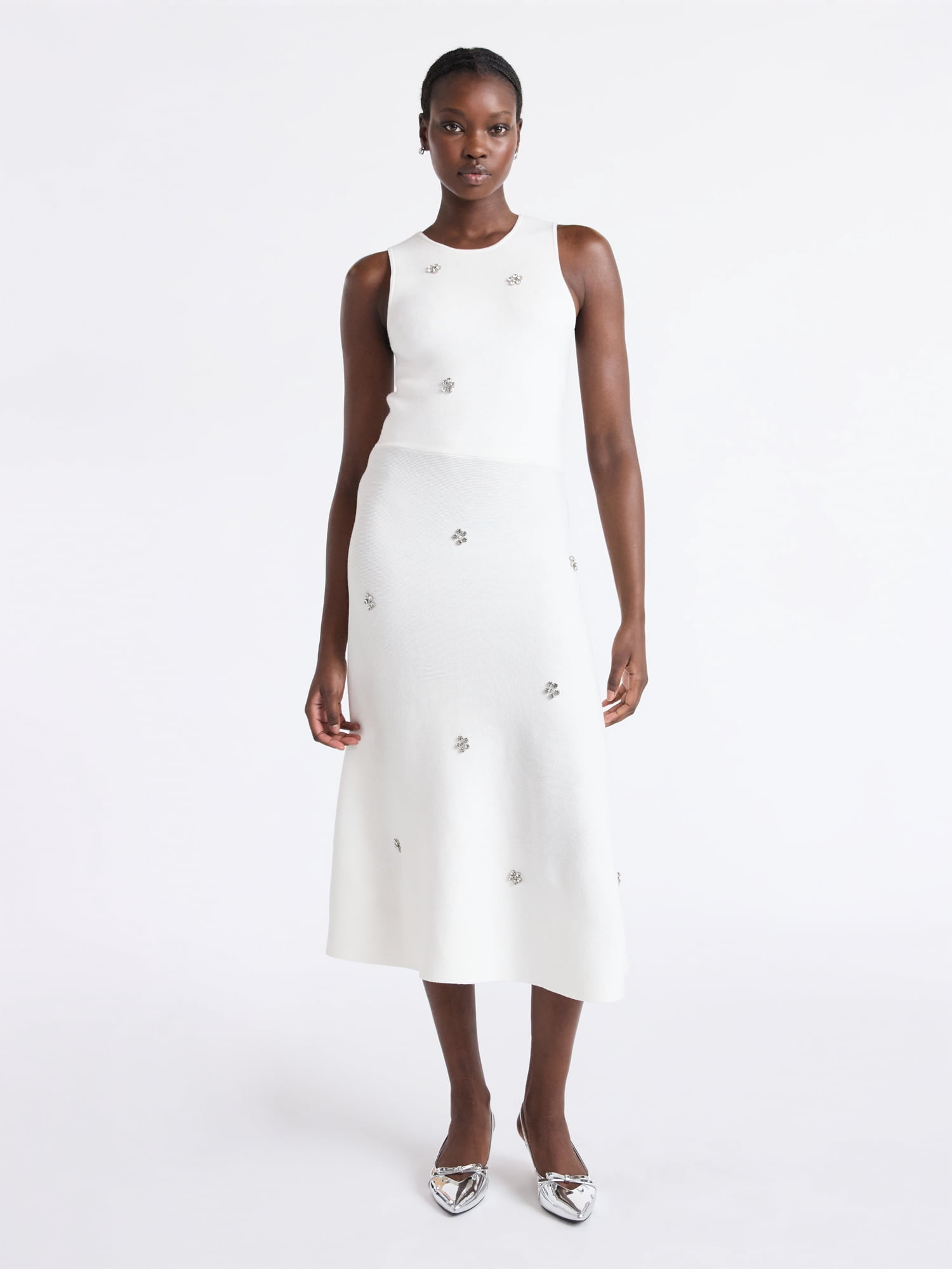 Free Assembly Women's and Women's Plus Beaded Sleeveless Midi Sweater Dress, Sizes, XS-4X