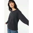 thumbnail image 1 of Free Assembly Women's Pocket Boy Tee with Long Sleeves, 1 of 6