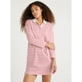 thumbnail image 1 of Free Assembly Women’s Polo Mini Dress with Long Sleeves, Sizes XS-XXL, 1 of 5