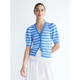 thumbnail image 1 of Free Assembly's Women's Cotton Crochet Cardigan Sweater with Puff Sleeves, Sizes XS-4X, 1 of 5