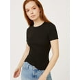 thumbnail image 1 of Free Assembly Women's Ribbed Crewneck Tee with Short Sleeves, Sizes XS-XXXL, 1 of 9