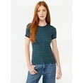 thumbnail image 1 of Free Assembly Women's Ribbed Crewneck Tee with Short Sleeves, Sizes XS-XXXL, 1 of 7