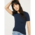 thumbnail image 1 of Free Assembly Women's Ribbed Crewneck Tee with Short Sleeves, Sizes XS-XXXL, 1 of 8