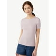 thumbnail image 1 of Free Assembly Women's Ribbed Crewneck Tee with Short Sleeves, Sizes XS-XXXL, 1 of 6