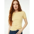 thumbnail image 1 of Free Assembly Women's Ribbed Crewneck Tee with Short Sleeves, Sizes XS-XXXL, 1 of 6