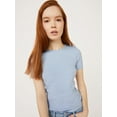 thumbnail image 1 of Free Assembly Women's Ribbed Crewneck Tee with Short Sleeves, Sizes XS-XXXL, 1 of 8