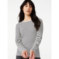 thumbnail image 1 of Free Assembly Women's Ribbed Crewneck Top with Long Sleeves, 1 of 6