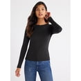 thumbnail image 1 of Free Assembly Women's Ribbed Crewneck Top with Long Sleeves, 1 of 7